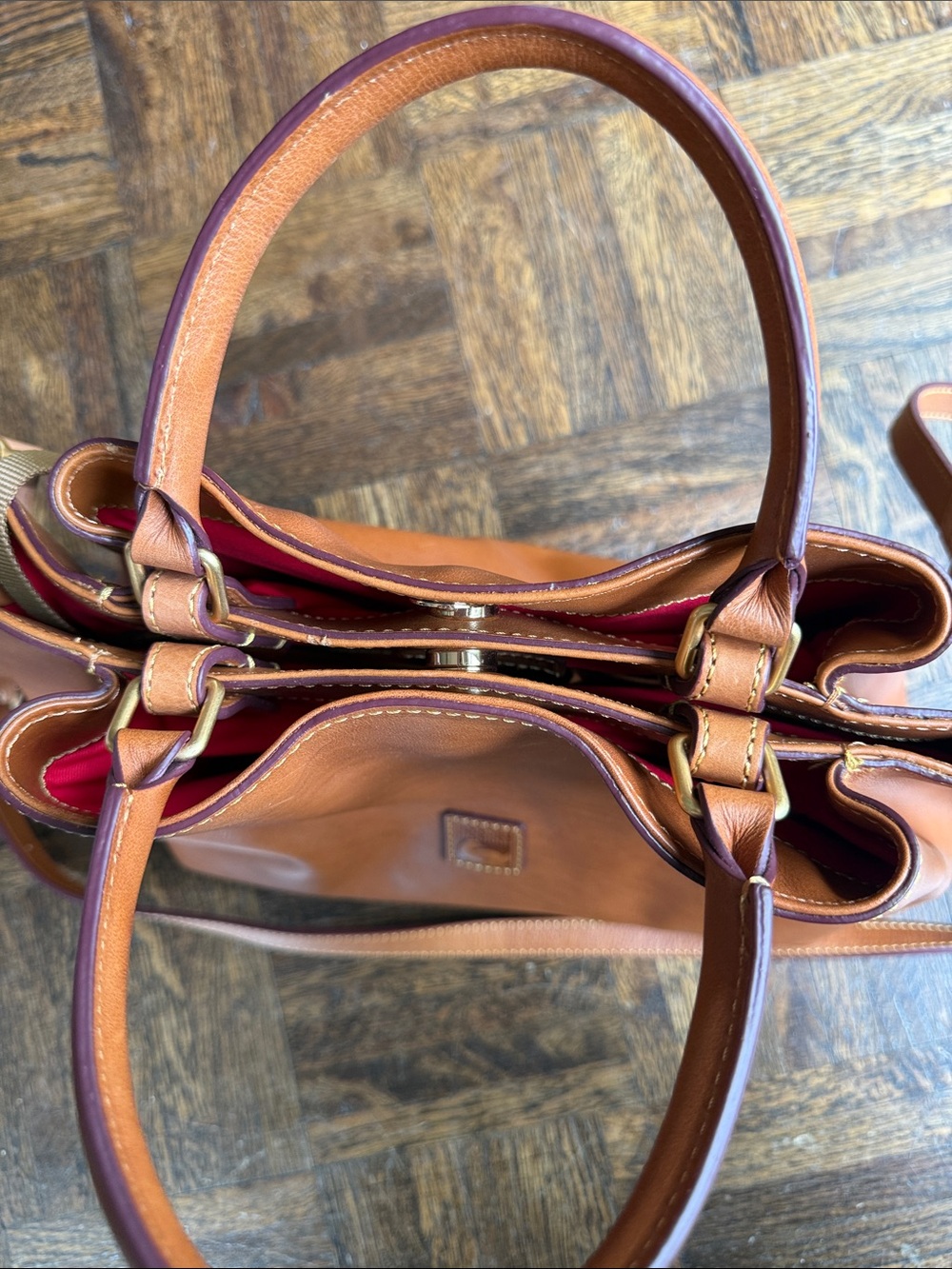 Dooney & Bourke Pebbled Leather Satchel in Tan Brown - Picture 4 of 9